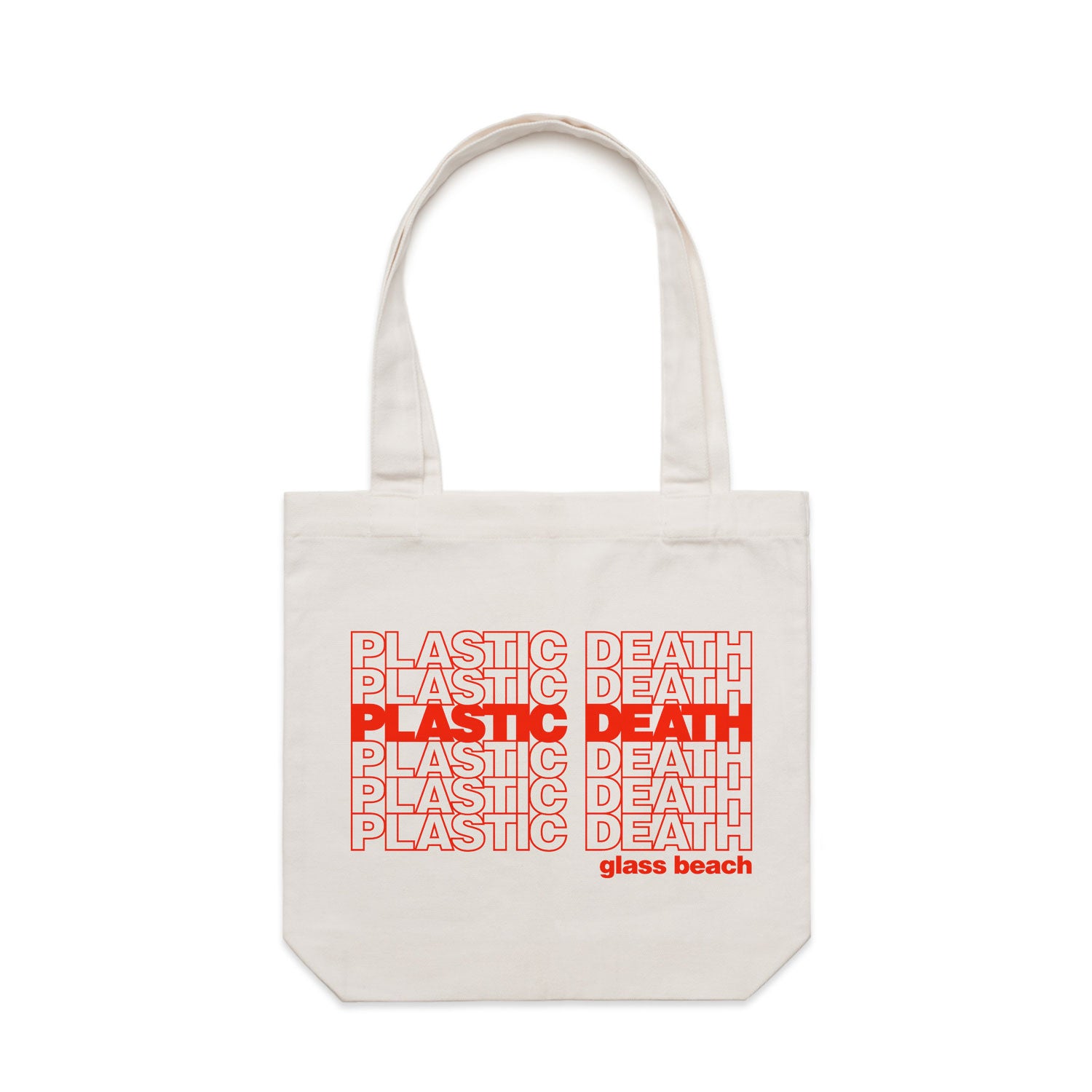 GLASS BEACH - PLASTIC DEATH TOTE BAG (NATURAL)
