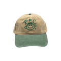 RUN FOR COVER - SMILE LOGO BASEBALL HAT (KHAKI/GREEN)