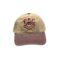 RUN FOR COVER - SMILE LOGO BASEBALL HAT (KHAKI/Red)