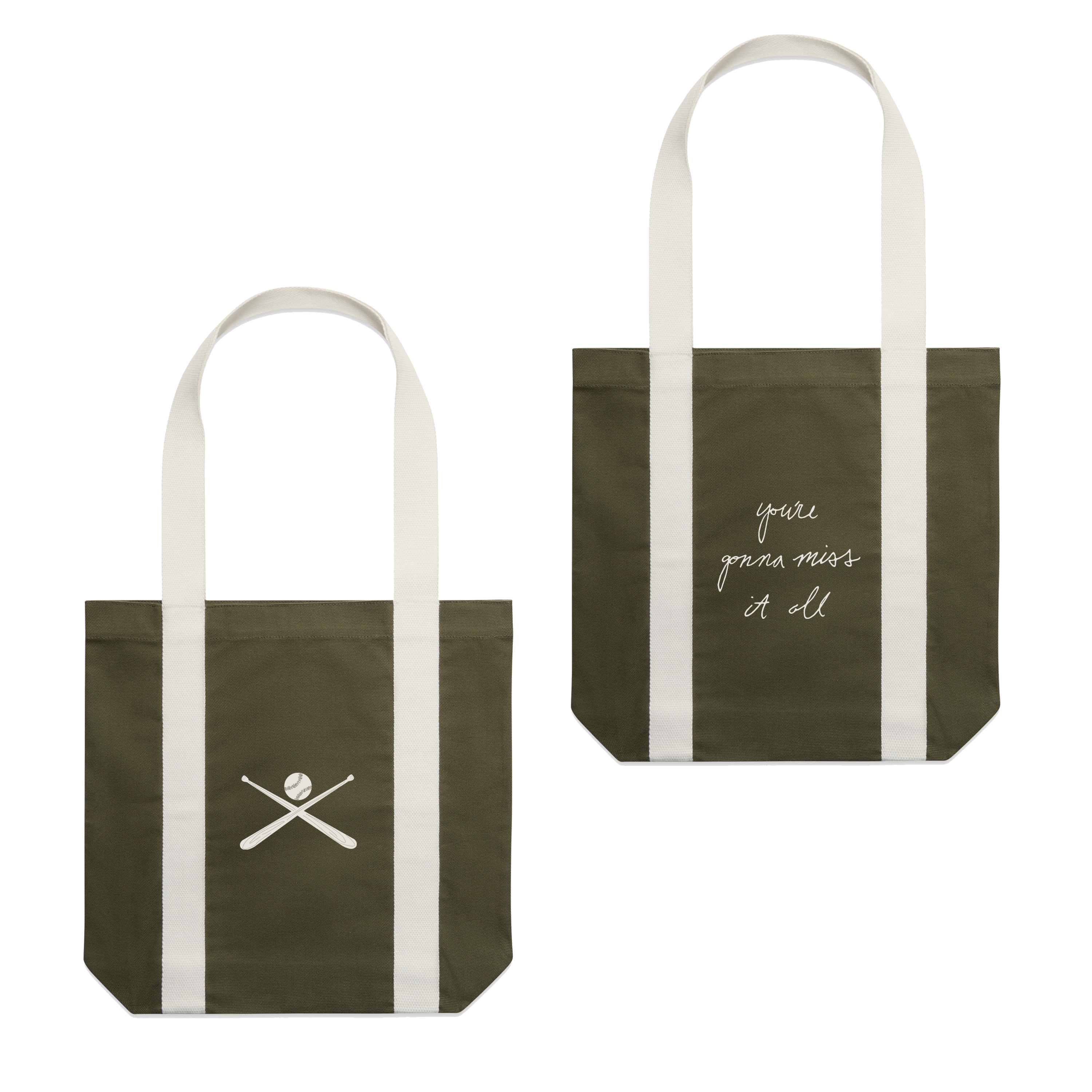 Modern Baseball - You’re Gonna Miss It All Script Tote Bag (Olive)